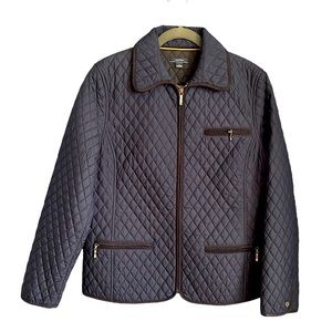 Nautica Navy Lightweight Quilted Full Zip Women’s Jacket Size L